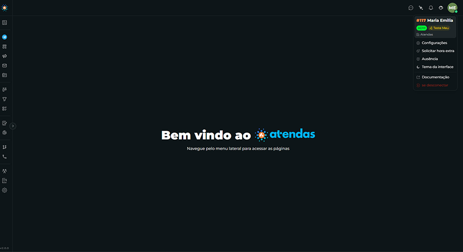 Imagem da tela do usúario