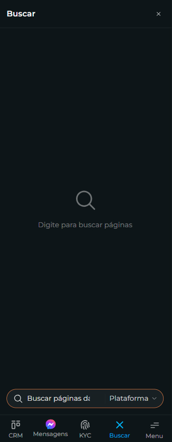 Busca em tela cheia no celular